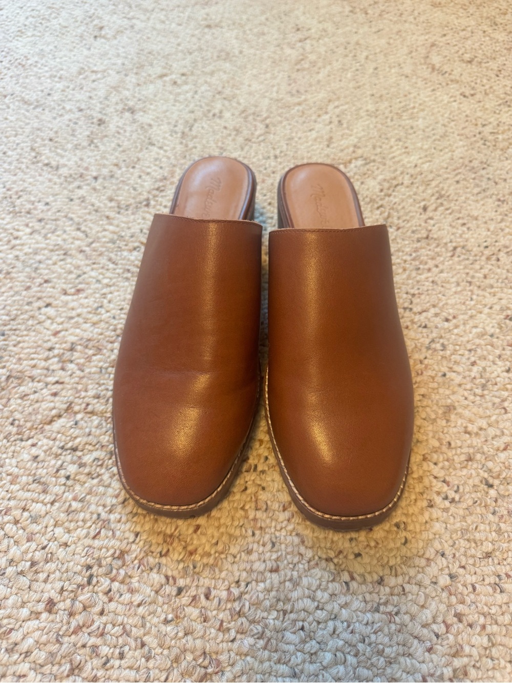 Women's Brown Leather Slip-On Mules